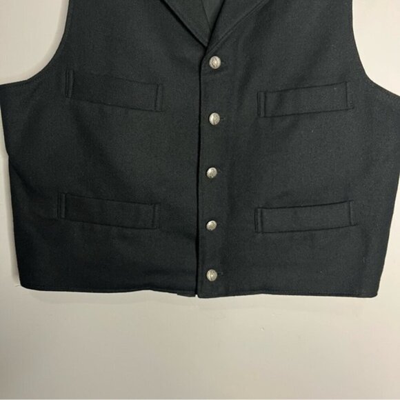 Vintage WAH Maker Mens Wool 5 Button Western Vest, Size L - Picture 3 of 11